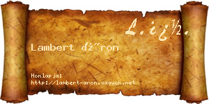 Lambert Áron névjegykártya