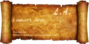 Lambert Áron névjegykártya